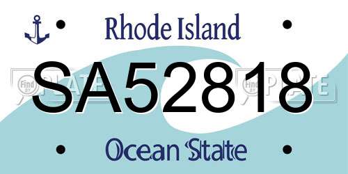 SA52818 Rhode Island License Plate
