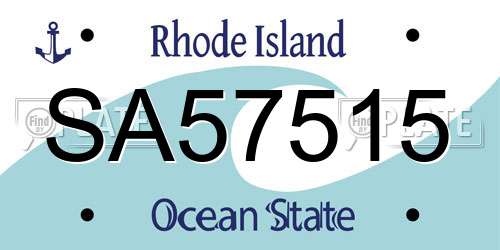 SA57515 Rhode Island License Plate