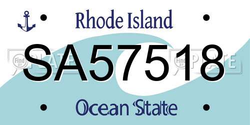 SA57518 Rhode Island License Plate