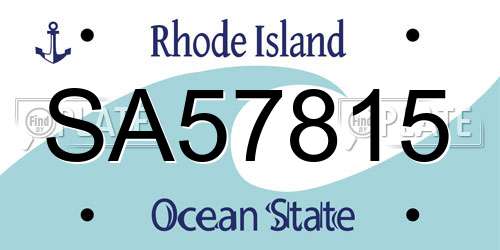 SA57815 Rhode Island License Plate