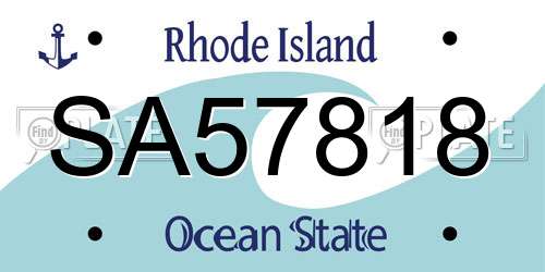 SA57818 Rhode Island License Plate