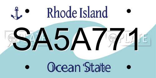 SA5A771 Rhode Island License Plate