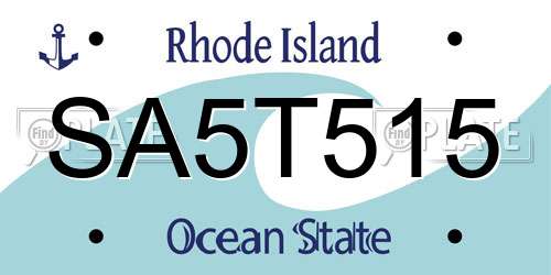 SA5T515 Rhode Island License Plate