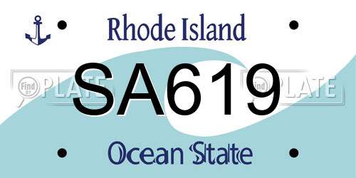 SA619 Rhode Island License Plate