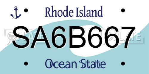 SA6B667 Rhode Island License Plate