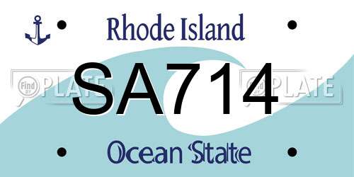 SA714 Rhode Island License Plate