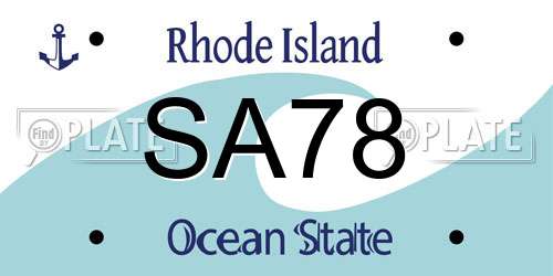 SA78 Rhode Island License Plate