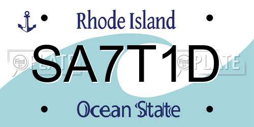 SA7T1D Rhode Island License Plate