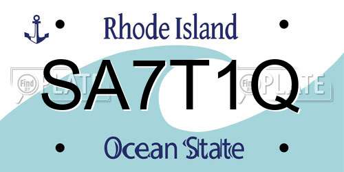 SA7T1Q Rhode Island License Plate