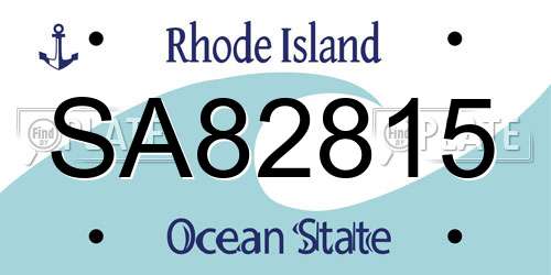 SA82815 Rhode Island License Plate