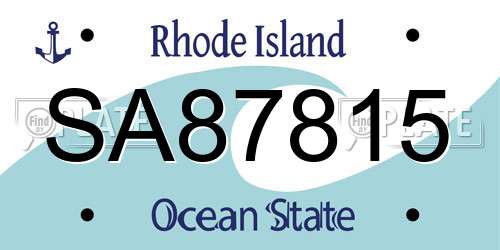 SA87815 Rhode Island License Plate