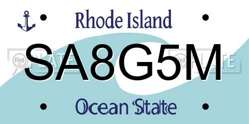 SA8G5M Rhode Island License Plate