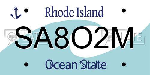 SA8O2M Rhode Island License Plate