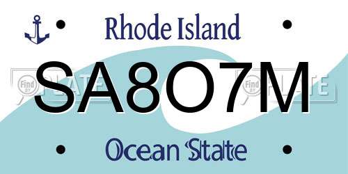 SA8O7M Rhode Island License Plate