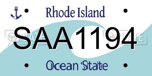 SAA1194 Rhode Island License Plate