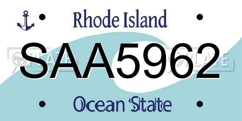 SAA5962 Rhode Island License Plate