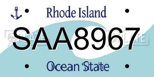 SAA8967 Rhode Island License Plate