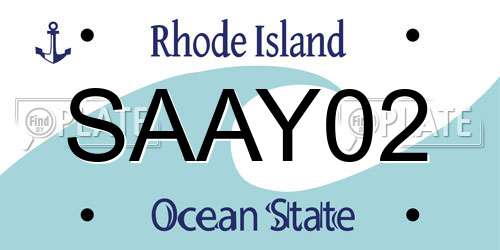 SAAY02 Rhode Island License Plate