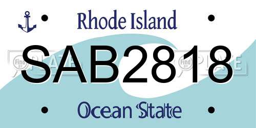 SAB2818 Rhode Island License Plate