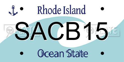 SACB15 Rhode Island License Plate