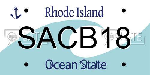 SACB18 Rhode Island License Plate