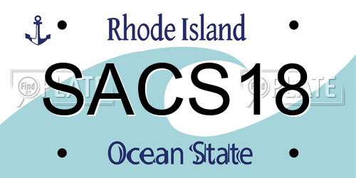 SACS18 Rhode Island License Plate