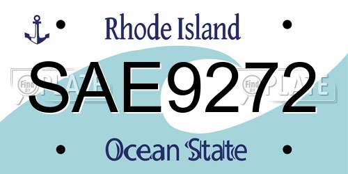 SAE9272 Rhode Island License Plate