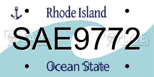 SAE9772 Rhode Island License Plate