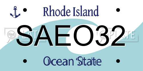 SAEO32 Rhode Island License Plate