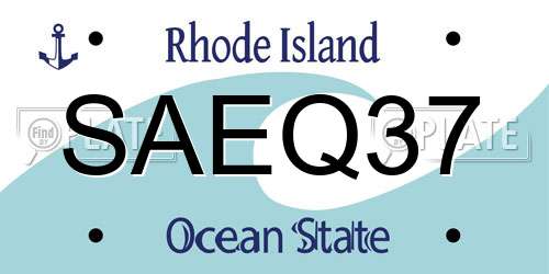 SAEQ37 Rhode Island License Plate