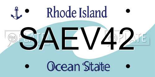 SAEV42 Rhode Island License Plate
