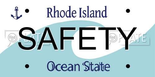 SAFETY Rhode Island License Plate