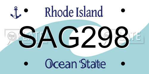 SAG298 Rhode Island License Plate