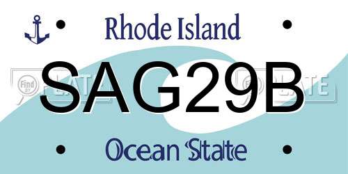 SAG29B Rhode Island License Plate