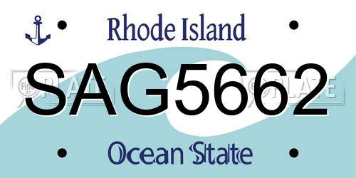 SAG5662 Rhode Island License Plate