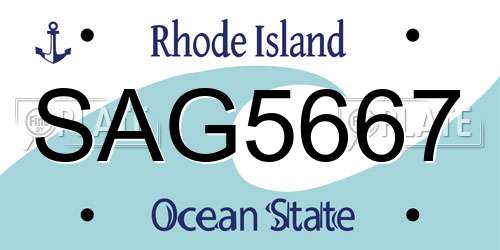 SAG5667 Rhode Island License Plate