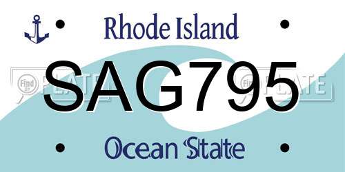 SAG795 Rhode Island License Plate