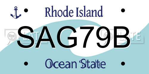 SAG79B Rhode Island License Plate