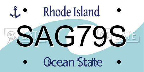 SAG79S Rhode Island License Plate