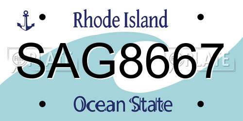 SAG8667 Rhode Island License Plate