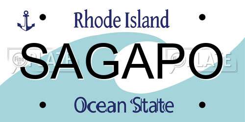 SAGAPO Rhode Island License Plate