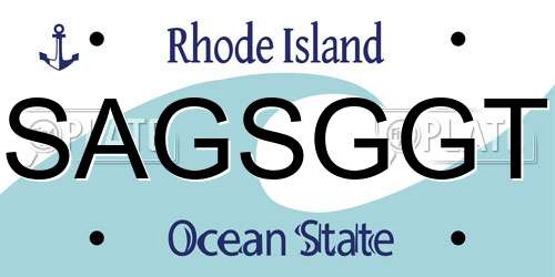 SAGSGGT Rhode Island License Plate