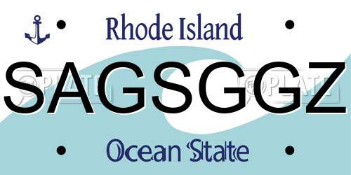 SAGSGGZ Rhode Island License Plate