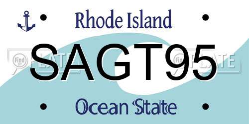 SAGT95 Rhode Island License Plate