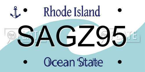 SAGZ95 Rhode Island License Plate