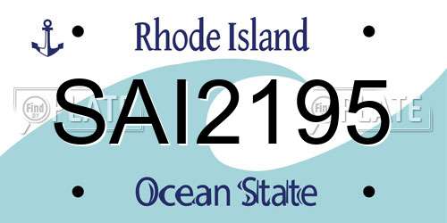 SAI2195 Rhode Island License Plate