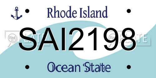 SAI2198 Rhode Island License Plate