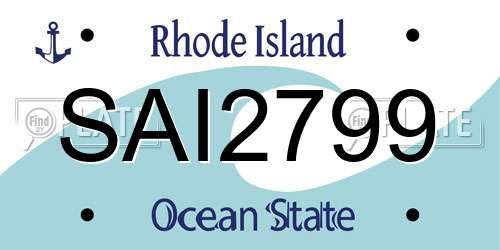 SAI2799 Rhode Island License Plate