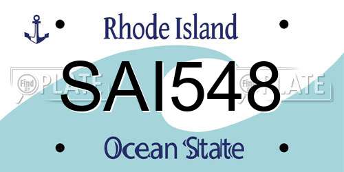 SAI548 Rhode Island License Plate