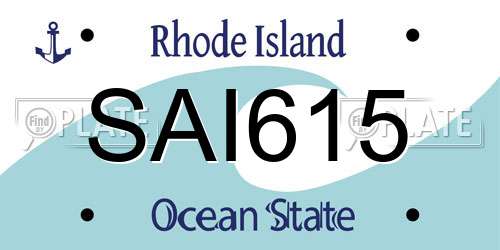 SAI615 Rhode Island License Plate